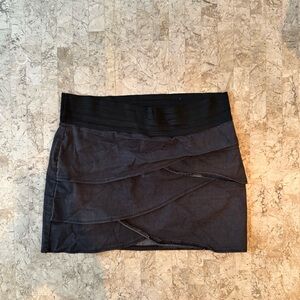 Black Asymmetrical Mini Pencil Skirt for Night Out
